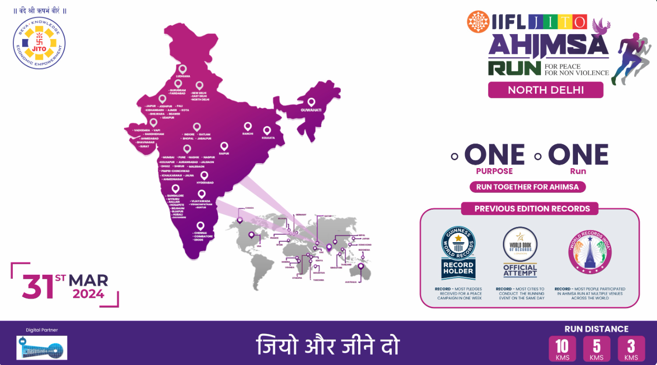 IIFL Jito Ahimsa Run North Delhi 2024