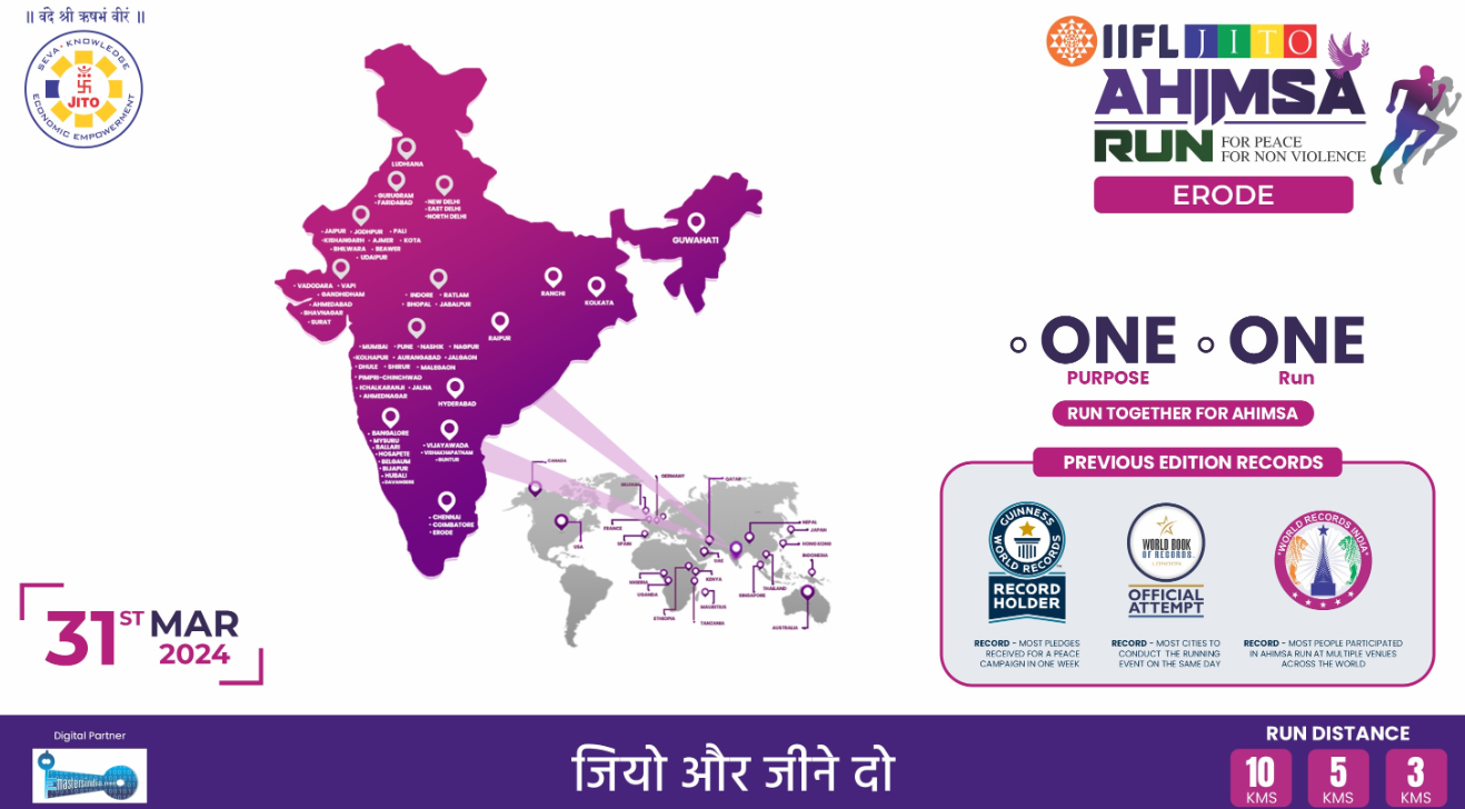 IIFL Jito Ahimsa Run Erode 2024