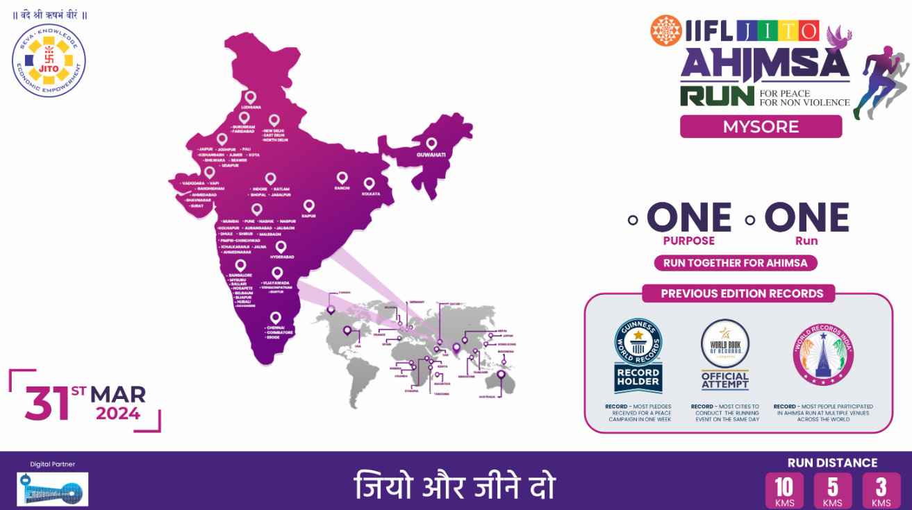IIFL Jito Ahimsa Run Mysore 2024