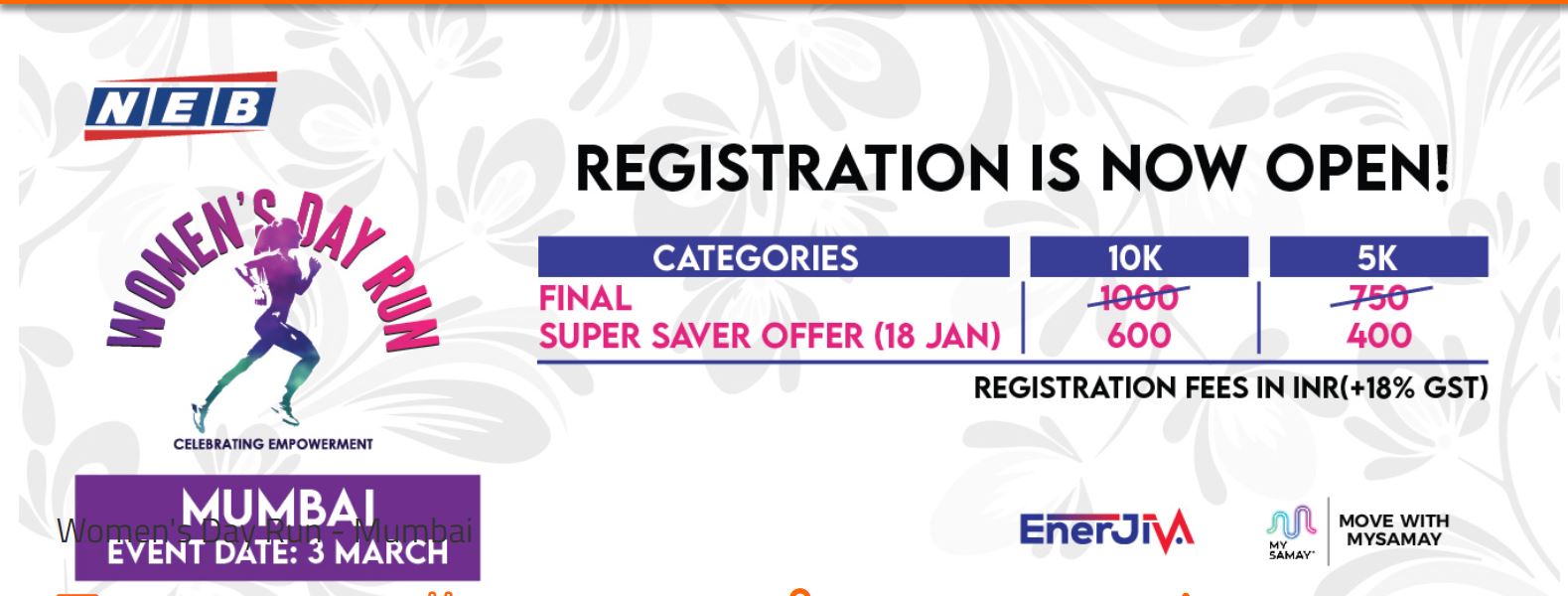 NEB Sports Womens Day Run Mumbai